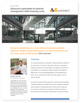 Case Study: 6connect Aids Swisscom with Network Management Automation