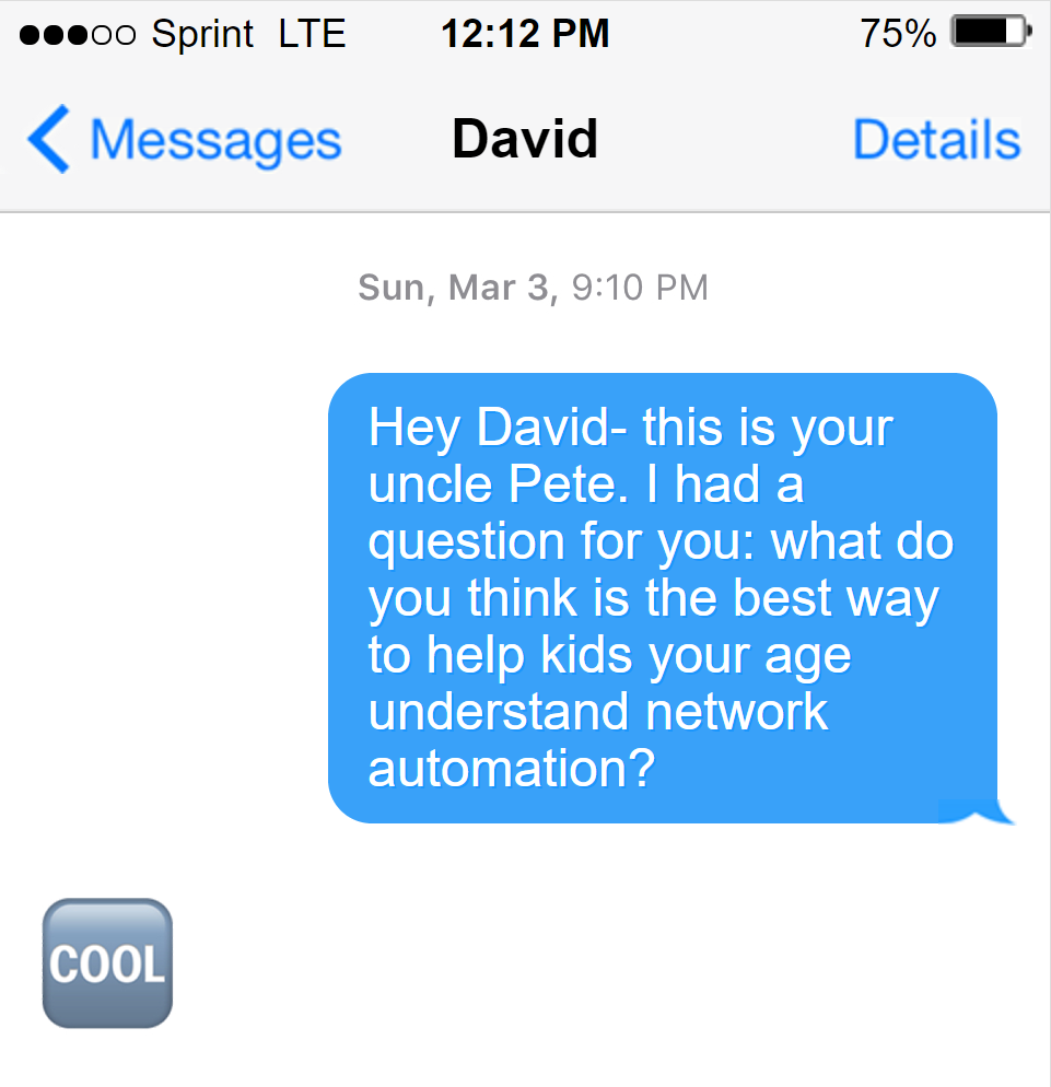 Text message screenshot